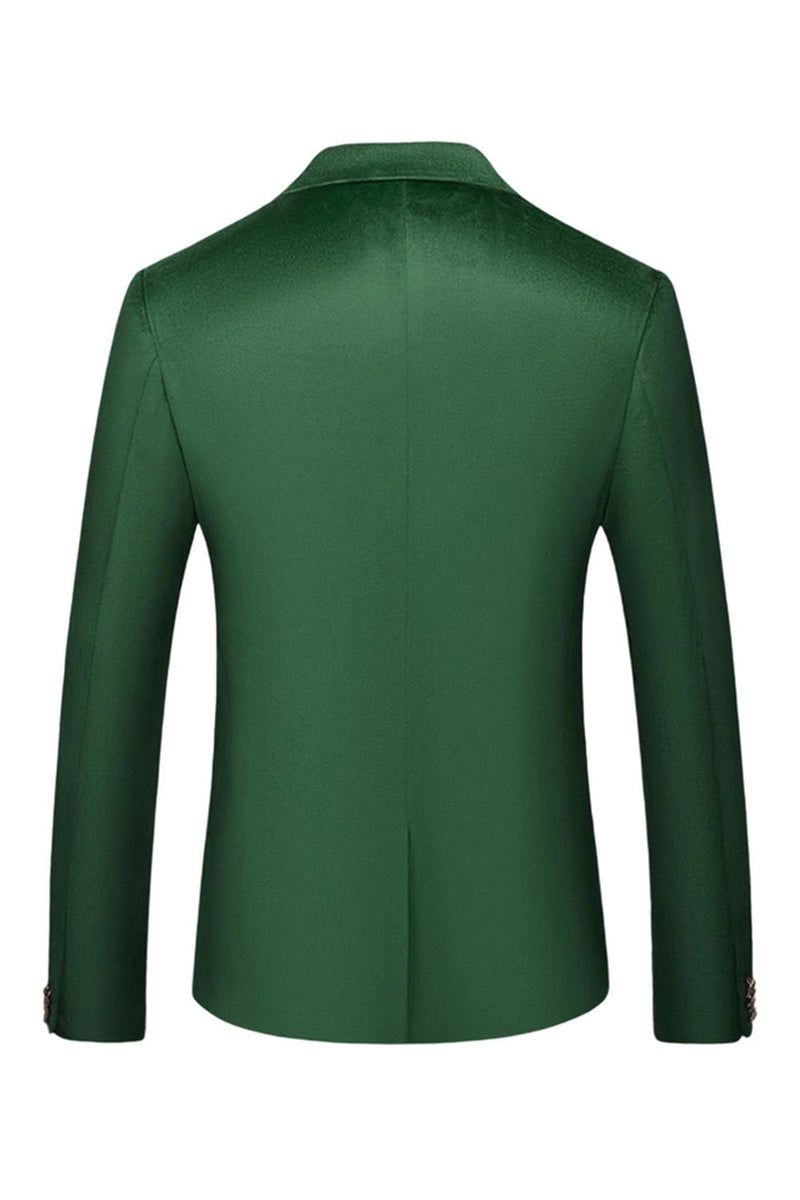 Laden Sie das Bild in den Galerie-Viewer, Grünes Peak Revers Singel Herren Ballblazer mit Brust