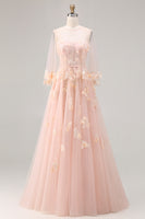 Laden Sie das Bild in den Galerie-Viewer, Grünes A-Linie Korsett Tüll Verwandlungsfähiges Langes Ballkleid mit Applikationen