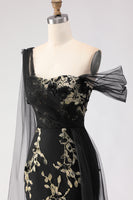 Laden Sie das Bild in den Galerie-Viewer, Grünes Meerjungfrau Eine Schulter 3D-Blumen Pailletten Langes Ballkleid mit Girlande