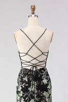 Laden Sie das Bild in den Galerie-Viewer, Funkelndes Rosa Blumen Korsett Meerjungfrau Langes Ballkleid mit Pailletten