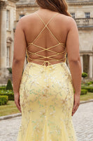 Laden Sie das Bild in den Galerie-Viewer, Glitzerndes Schwarzes Meerjungfrauen Korsett Langes Plus Size Ballkleid mit Schnürung