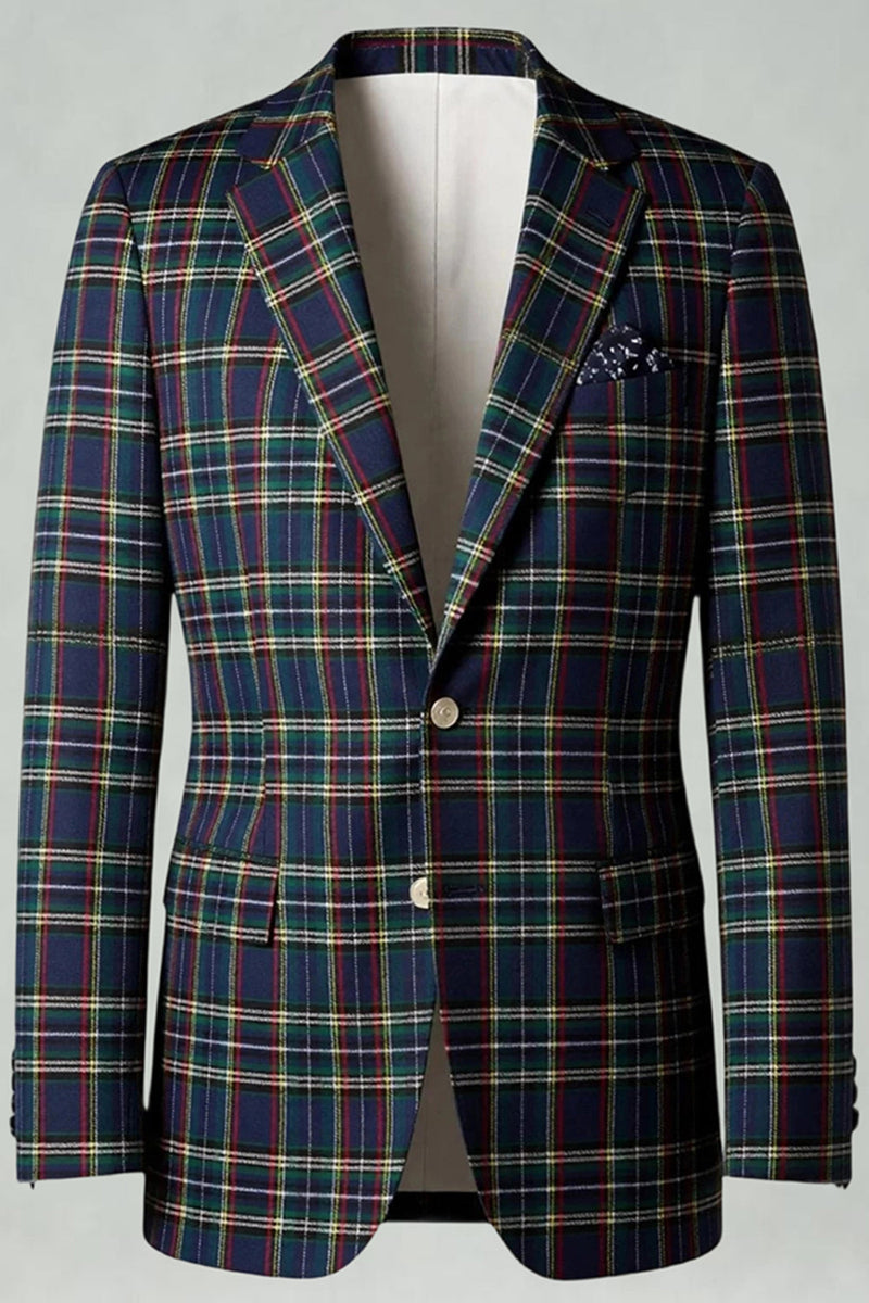 Laden Sie das Bild in den Galerie-Viewer, Rot Schwarz Karo mit gekerbtem Revers 2-teilige Herren-Ballanzüge