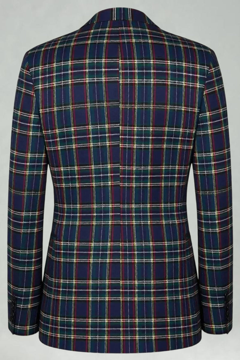 Laden Sie das Bild in den Galerie-Viewer, Rot Schwarz Karo mit gekerbtem Revers 2-teilige Herren-Ballanzüge