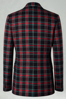 Laden Sie das Bild in den Galerie-Viewer, Braun Grau 2 Stück Herren Ballanzüge mit gekerbtem Revers Gitter mit Taschen