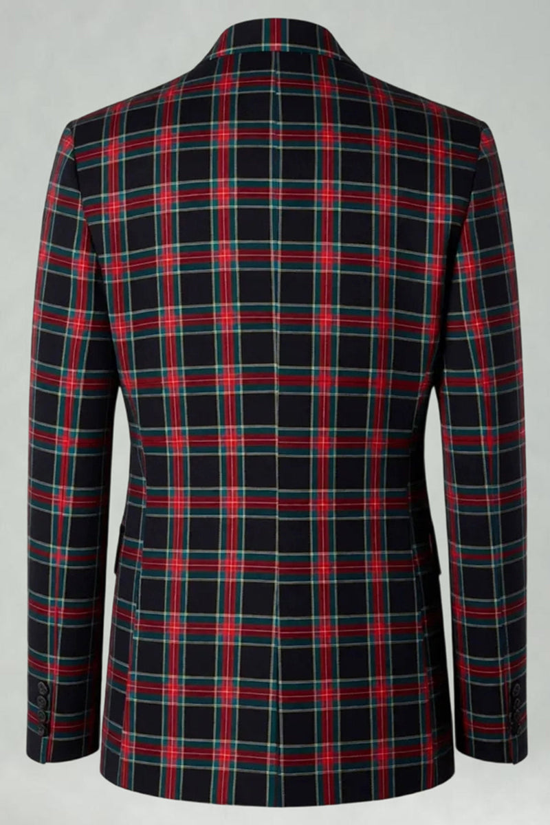 Laden Sie das Bild in den Galerie-Viewer, Braun Grau 2 Stück Herren Ballanzüge mit gekerbtem Revers Gitter mit Taschen