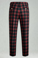 Laden Sie das Bild in den Galerie-Viewer, Braun Grau 2 Stück Herren Ballanzüge mit gekerbtem Revers Gitter mit Taschen