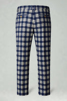 Laden Sie das Bild in den Galerie-Viewer, Braun Grau 2 Stück Herren Ballanzüge mit gekerbtem Revers Gitter mit Taschen