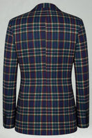 Laden Sie das Bild in den Galerie-Viewer, Schwarz Gelb Gitter mit gekerbtem Revers 2-teilige Herren-Ballanzüge