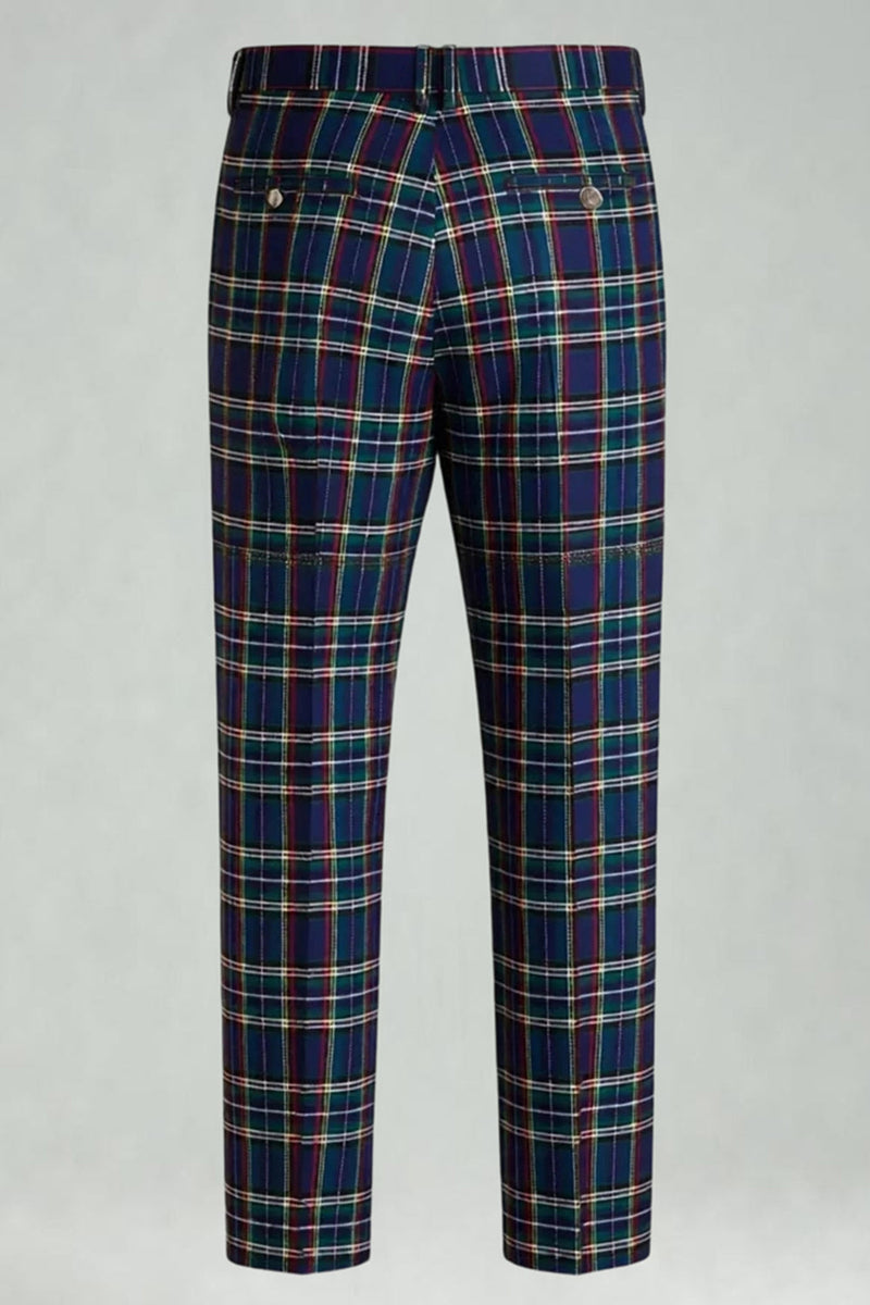 Laden Sie das Bild in den Galerie-Viewer, Schwarz Gelb Gitter mit gekerbtem Revers 2-teilige Herren-Ballanzüge