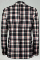 Laden Sie das Bild in den Galerie-Viewer, Schwarz Gelb Gitter mit gekerbtem Revers 2-teilige Herren-Ballanzüge