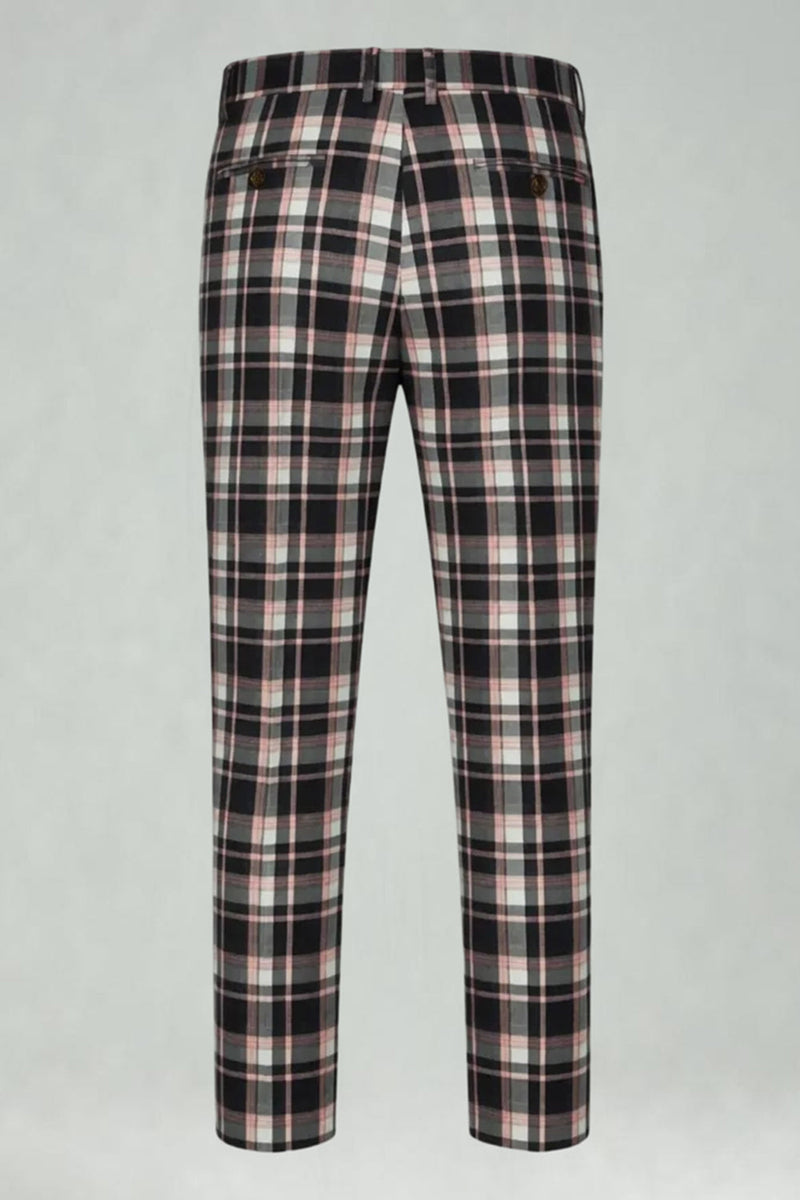 Laden Sie das Bild in den Galerie-Viewer, Schwarz Gelb Gitter mit gekerbtem Revers 2-teilige Herren-Ballanzüge