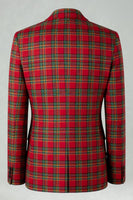 Laden Sie das Bild in den Galerie-Viewer, Schwarz Gelb Gitter mit gekerbtem Revers 2-teilige Herren-Ballanzüge