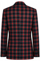 Laden Sie das Bild in den Galerie-Viewer, Schwarz Rot Grid Peak Revers Zweireihige 2-teilige Herren-Ballanzüge