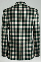 Laden Sie das Bild in den Galerie-Viewer, Schwarz Grün Grid Peak Revers 2-teilige Herren-Ballanzüge