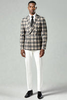 Laden Sie das Bild in den Galerie-Viewer, Schwarz Grün Grid Peak Revers 2-teilige Herren-Ballanzüge