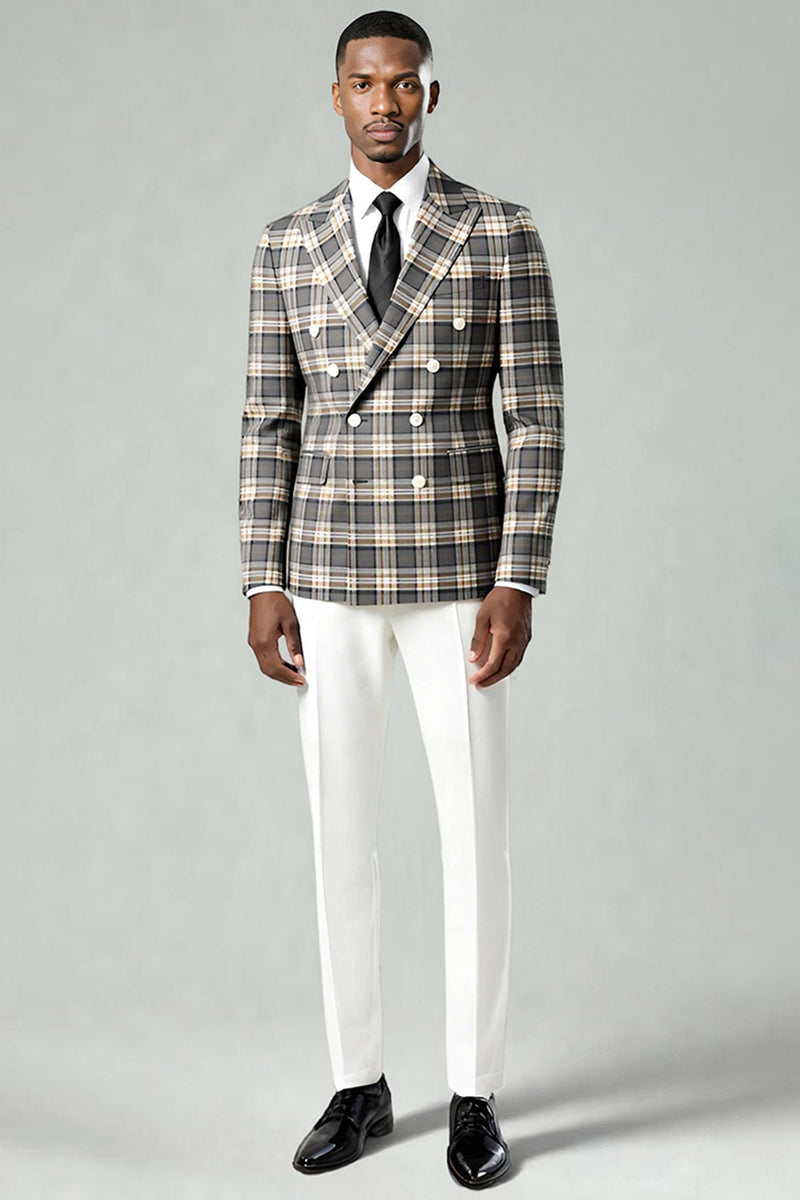 Laden Sie das Bild in den Galerie-Viewer, Schwarz Grün Grid Peak Revers 2-teilige Herren-Ballanzüge