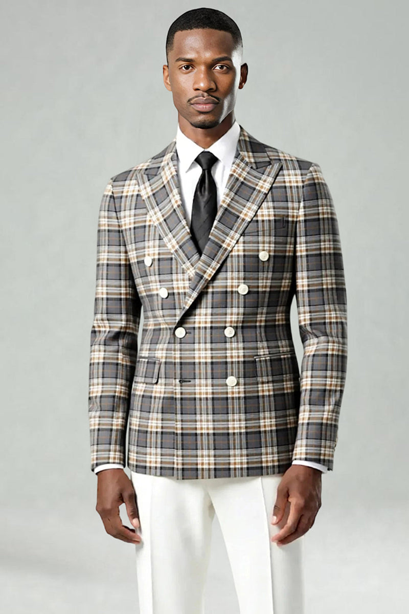 Laden Sie das Bild in den Galerie-Viewer, Schwarz Grün Grid Peak Revers 2-teilige Herren-Ballanzüge