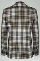 Laden Sie das Bild in den Galerie-Viewer, Schwarz Grün Grid Peak Revers 2-teilige Herren-Ballanzüge