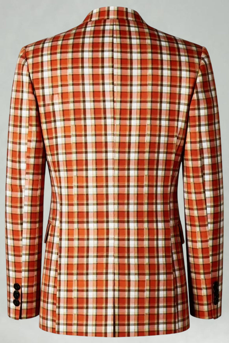 Laden Sie das Bild in den Galerie-Viewer, Schwarz Weiß Gitter 2 Stück Einreihige Herren Ballanzüge mit gekerbtem Revers