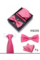 Laden Sie das Bild in den Galerie-Viewer, Klassisches Herren Formal Marine Goldenes Krawatten und Fliege-Set mit Streifen