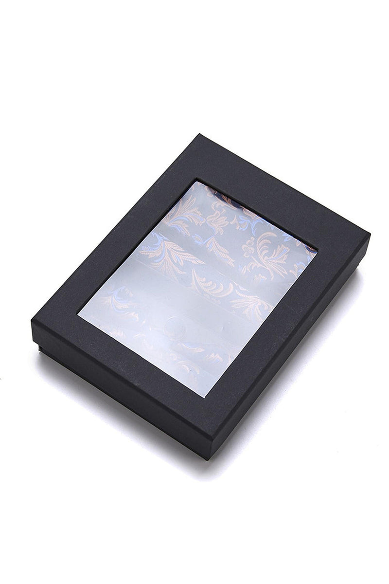 Laden Sie das Bild in den Galerie-Viewer, Klassisches Herren Formal Marine Goldenes Krawatten und Fliege-Set mit Streifen