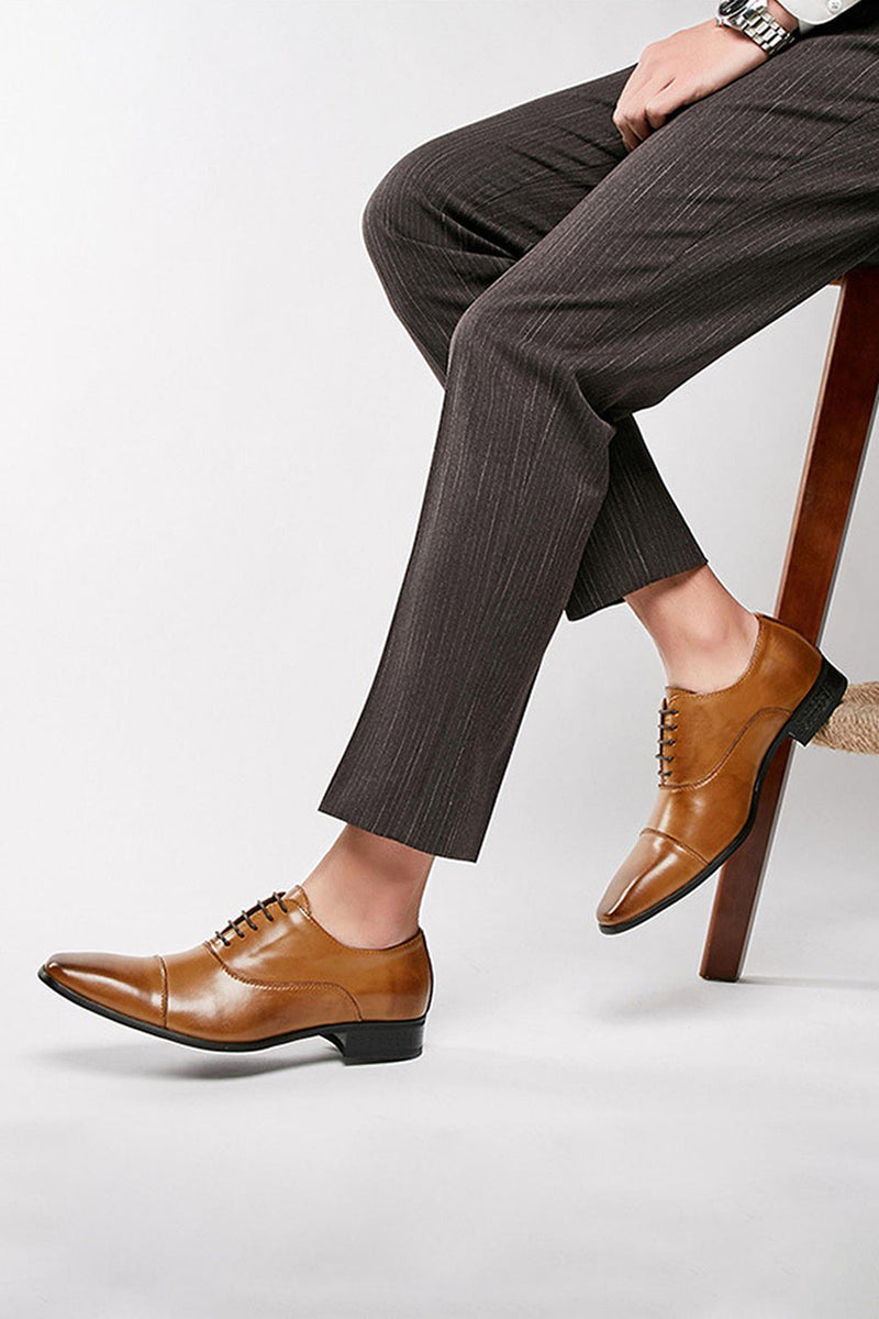 Laden Sie das Bild in den Galerie-Viewer, Schwarze Leder Schnürschuhe für Herren