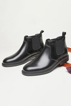 Schwarze High-Top Leder Freizeitschuhe für Männer