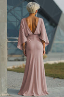 Laden Sie das Bild in den Galerie-Viewer, Silberne Scheide 3/4 Ärmeln Langes Mutter der Braut Kleid mit Taschen