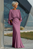 Laden Sie das Bild in den Galerie-Viewer, Silberne Scheide 3/4 Ärmeln Langes Mutter der Braut Kleid mit Taschen