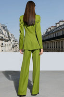 Laden Sie das Bild in den Galerie-Viewer, Grüne Zweiteilige Peak Revers Damenanzüge