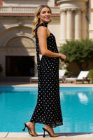 Laden Sie das Bild in den Galerie-Viewer, Salbei Etui Trägerloses Langes konvertierbares Blumen Hochzeitsgastkleid mit Girlande