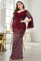 Laden Sie das Bild in den Galerie-Viewer, Schwarzes Pailletten V-Ausschnitt Plus Size Mutter der Braut Kleid