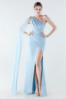 Laden Sie das Bild in den Galerie-Viewer, Eine Schulter Meerjungfrauen Schwarzes Festkleid mit Girlande