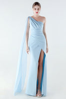 Laden Sie das Bild in den Galerie-Viewer, Eine Schulter Meerjungfrauen Schwarzes Festkleid mit Girlande