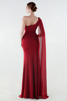 Laden Sie das Bild in den Galerie-Viewer, Eine Schulter Meerjungfrauen Schwarzes Festkleid mit Girlande