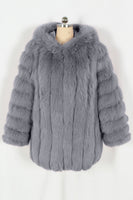 Laden Sie das Bild in den Galerie-Viewer, Kaffee Puffiger Langärmel Hooded Faux-Pelz-Damenmantel