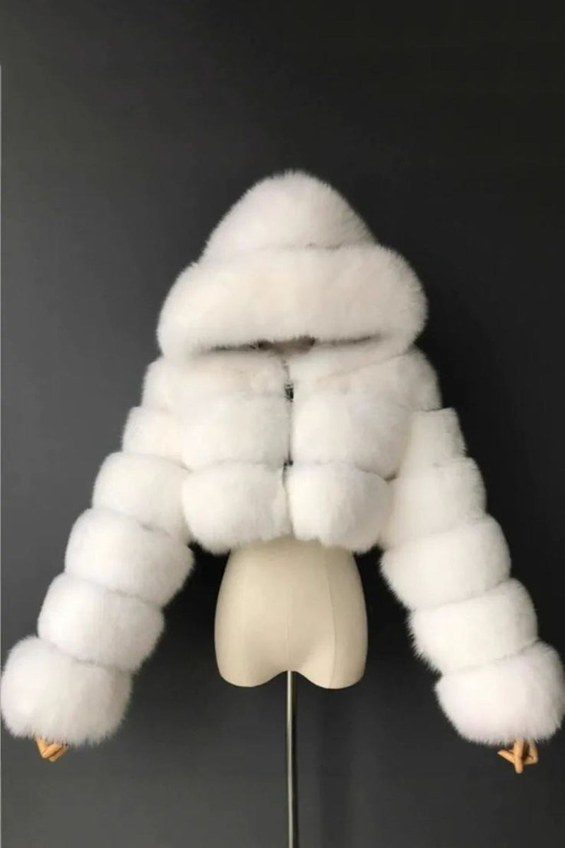 Laden Sie das Bild in den Galerie-Viewer, Königsblauer Kapuzenmantel mit Kunstpelz verdickter Frauenmantel