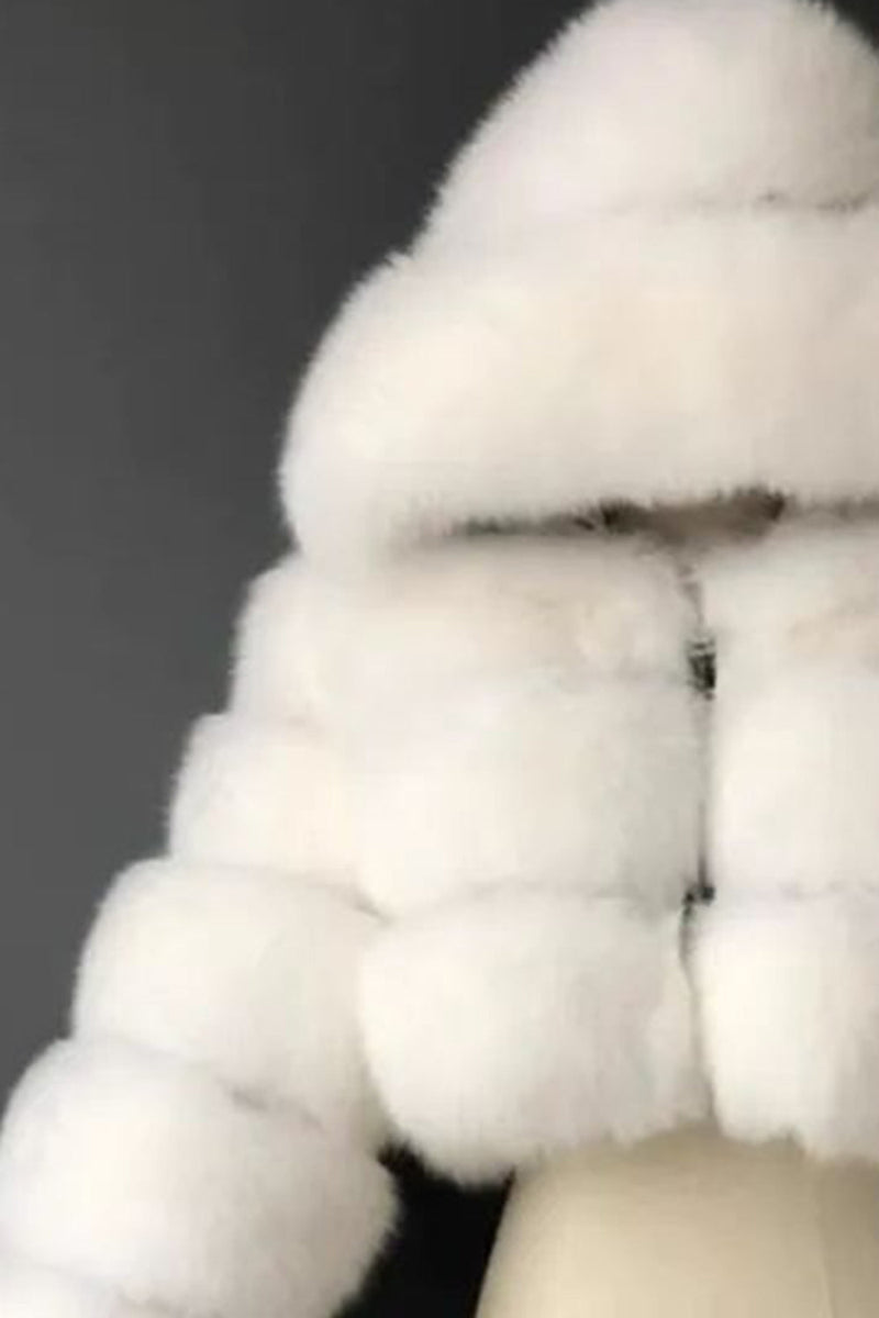 Laden Sie das Bild in den Galerie-Viewer, Königsblauer Kapuzenmantel mit Kunstpelz verdickter Frauenmantel