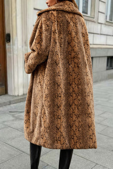 Snake Brown Faux Fur Dickened Shawl Revers Frauenmantel
