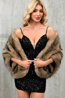 Laden Sie das Bild in den Galerie-Viewer, Kaffee Kunstpelz Frauen warmer Schal-Wickelmantel