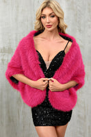 Laden Sie das Bild in den Galerie-Viewer, Kaffee Kunstpelz Frauen warmer Schal-Wickelmantel