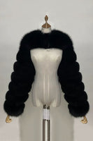 Laden Sie das Bild in den Galerie-Viewer, Stahlgrauer Kunstfuchsfell Winterschal Damenmantel