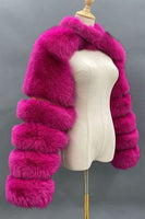 Laden Sie das Bild in den Galerie-Viewer, Stahlgrauer Kunstfuchsfell Winterschal Damenmantel