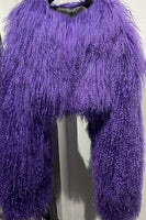 Laden Sie das Bild in den Galerie-Viewer, Kurzer Wintermantel mit hellgrünem Kunstfell