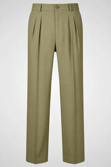 Armeegrün Herrenanzüge mit geradem Bein und hohem Bund