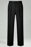 Laden Sie das Bild in den Galerie-Viewer, Armeegrün Herrenanzüge mit geradem Bein und hohem Bund