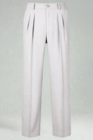 Laden Sie das Bild in den Galerie-Viewer, Armeegrün Herrenanzüge mit geradem Bein und hohem Bund