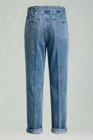 Laden Sie das Bild in den Galerie-Viewer, Blaugraue Herrenhosen mit geradem Been