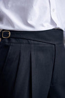 Laden Sie das Bild in den Galerie-Viewer, Schwarze Hoch Taillierte Herrenhosen mit geradem Bund