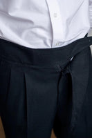 Laden Sie das Bild in den Galerie-Viewer, Schwarze Hoch Taillierte Herrenhosen mit geradem Bund